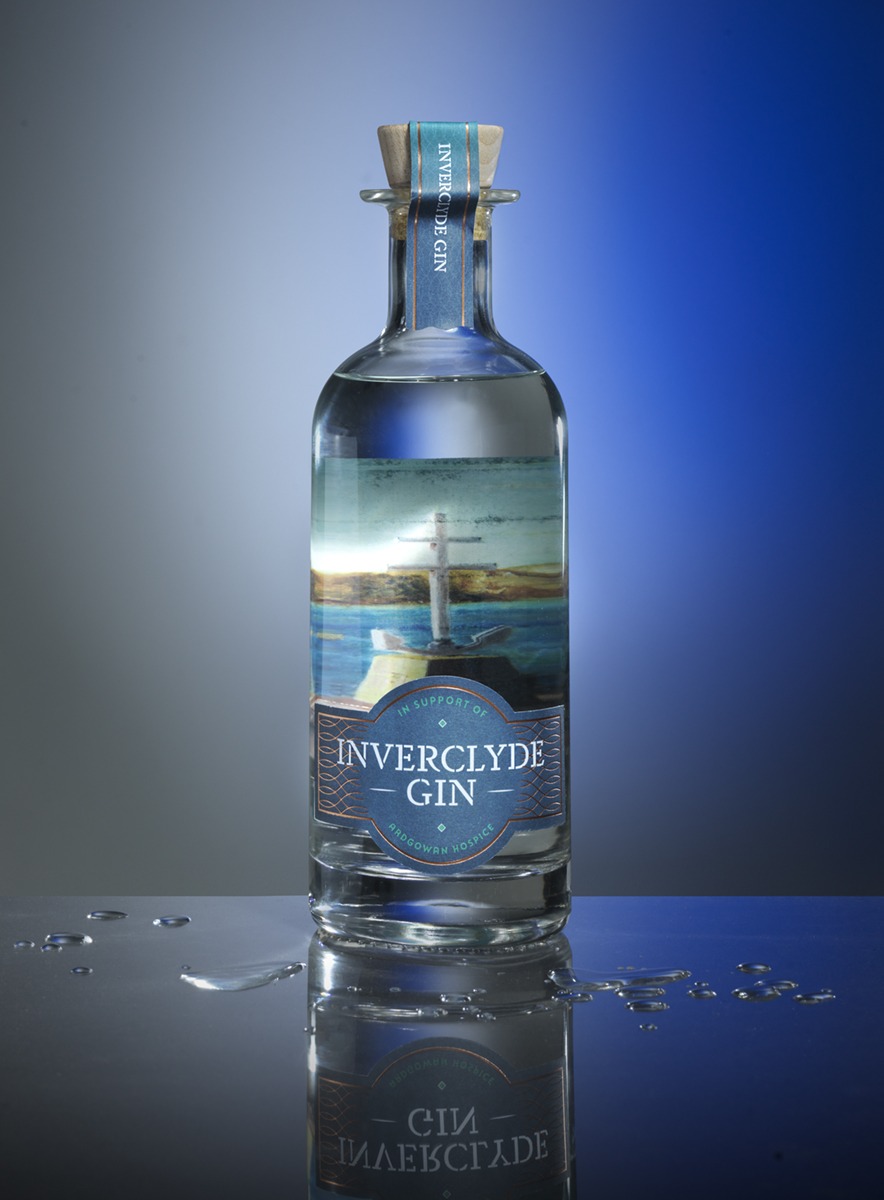 Inverclyde Gin bottle shot by GarthIvan for withHEart